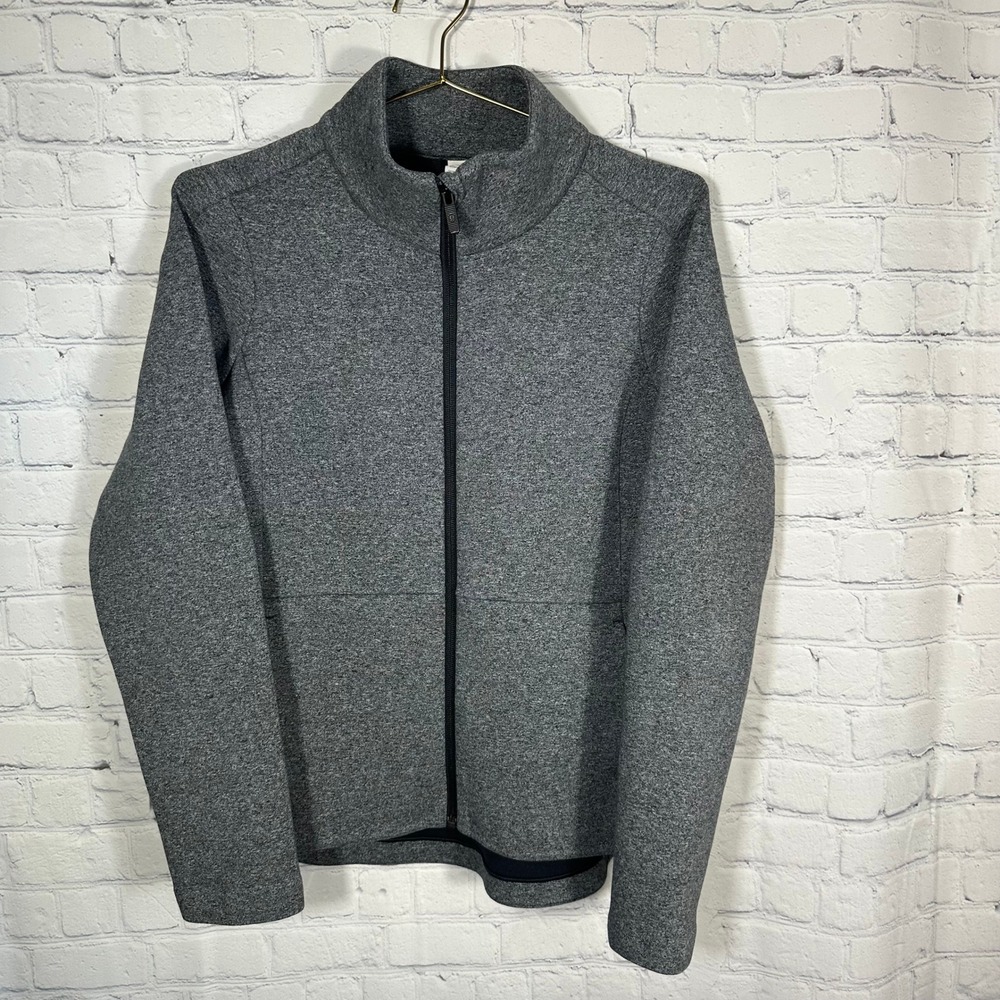 Lululemon Going Places Grey Heathered Full Zip Jacket Womens Size 6 Stand Collar